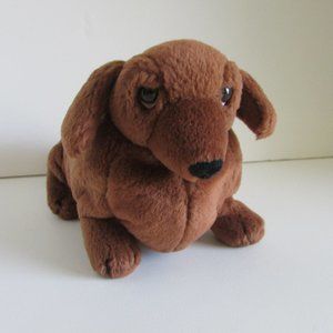 DACHSHUND Dakin 8" long REALISTIC adoring face has beans PLUSH stuffed animal